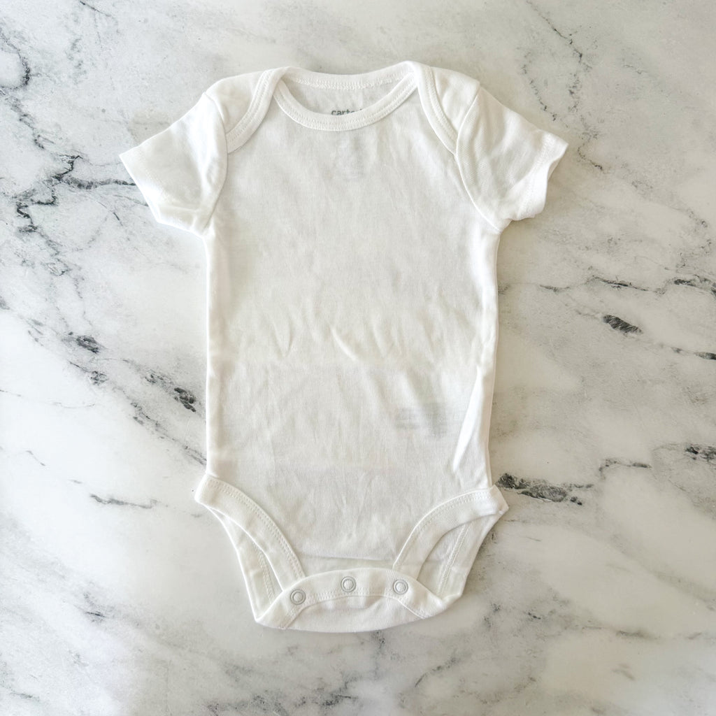 Carter's White Basics Short Sleeve Bodysuit Bundle x4 | 0-3m