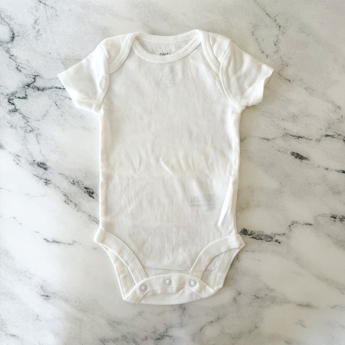 Carter's White Basics Short Sleeve Bodysuit Bundle x4 | 0-3m