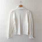 Cece Ruffle Mock Neck Sweater in Ivory | XS