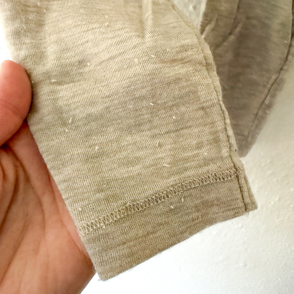 H&M 100% Washable Wool Beige Melange Long Sleeve Zipper Jumpsuit | 6-9m