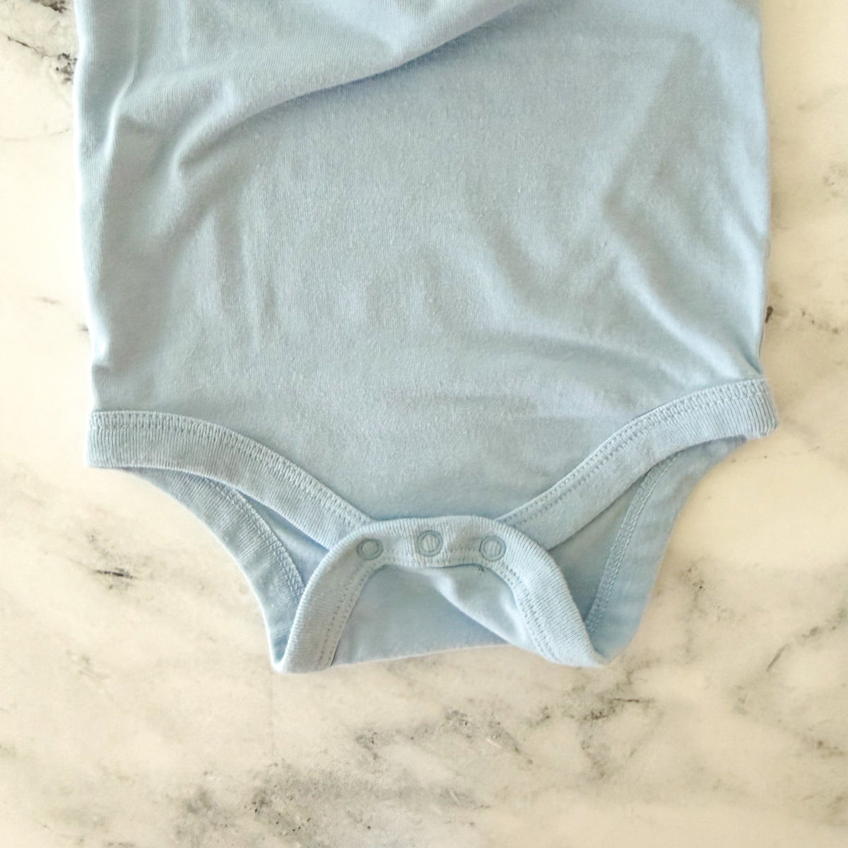 Cat & Jack Powder Blue Henley Short Sleeve Bodysuit | 0-3m
