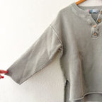 Free People Beach Sage Open Weave Cropped Henley Sweater | XS
