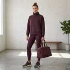 Zella Funnel Neck Pullover Sweatshirt in Brown Mole | XS