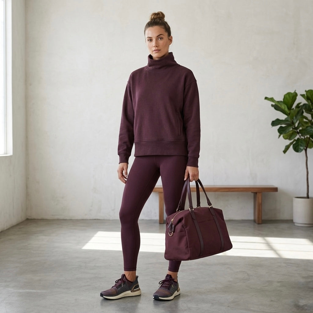Zella Funnel Neck Pullover Sweatshirt in Brown Mole | XS
