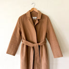 Mango MNG Handmade Wool Blend Belted Trench Coat in Camel | XS