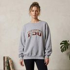 M.J. Soffe Vintage Grey FSU Florida State Embroidered Crewneck Sweatshirt | L