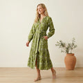 ME+EM Bespoke Contrast Green Broderie Long Sleeve Midi Dress | 0