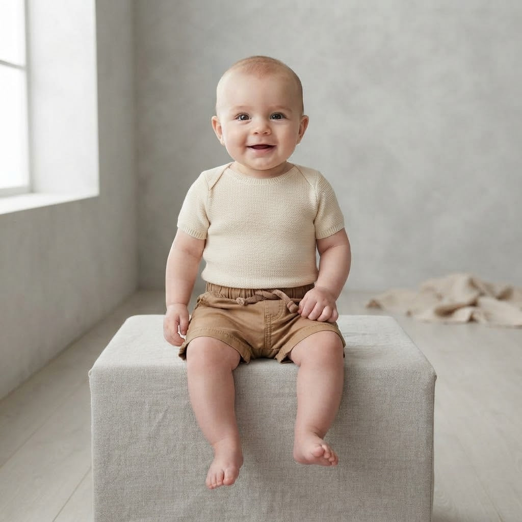 Old Navy Khaki Elastic Waist Chino Shorts | 3-6m