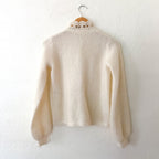 Sézane Angie Mohair Merino Wool Button Down Cardigan in Ecru | XXS