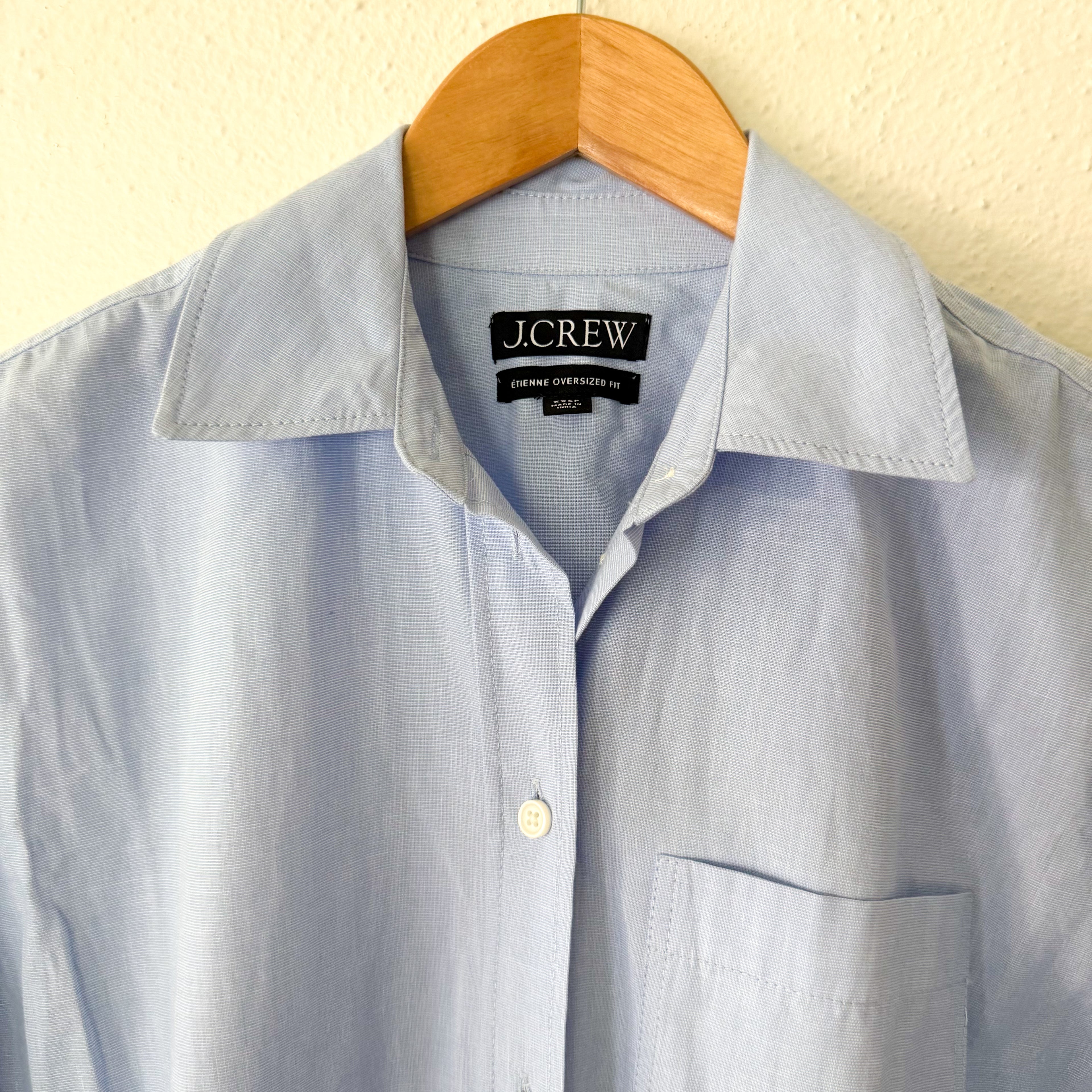 J.Crew Étienne Petite Oversized Button Down Shirt in Blue Oxford | XXSP