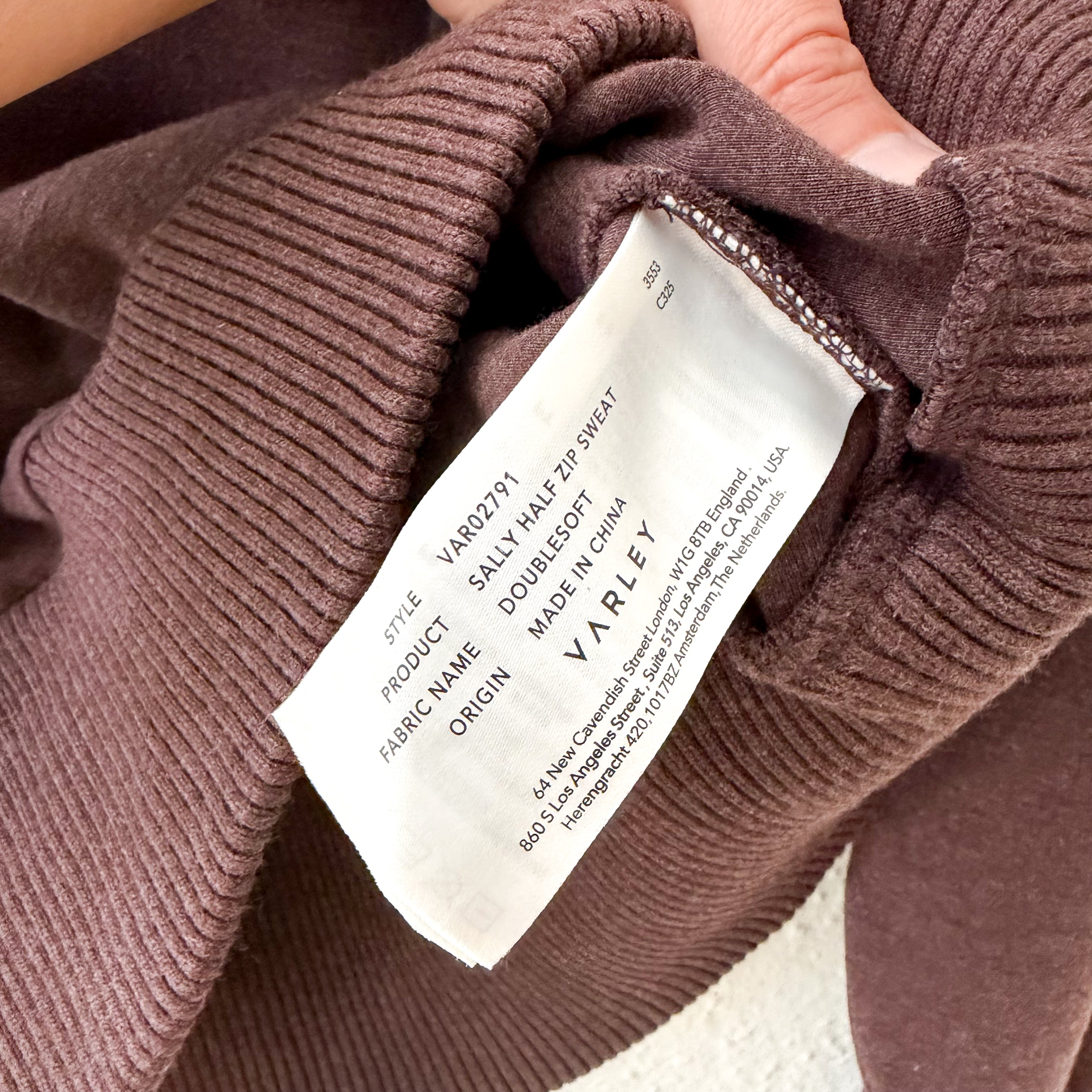 Varley Double Soft Sally Half-Zip Pullover Sweatshirt in Coffee Bean Marl | XS