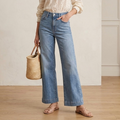 7 For All Mankind Cropped Alexa High-Rise Medium Wash Straight/Wide Leg Jeans | 23