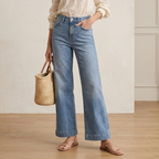 7 For All Mankind Cropped Alexa High-Rise Medium Wash Straight/Wide Leg Jeans | 23