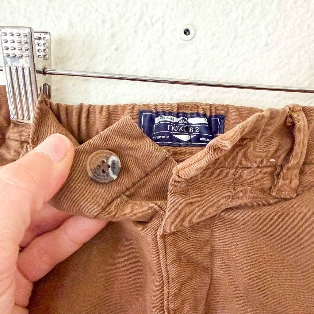 Next Clothing Brown Stretch Chino Trousers in Ginger Tan | 6-9m