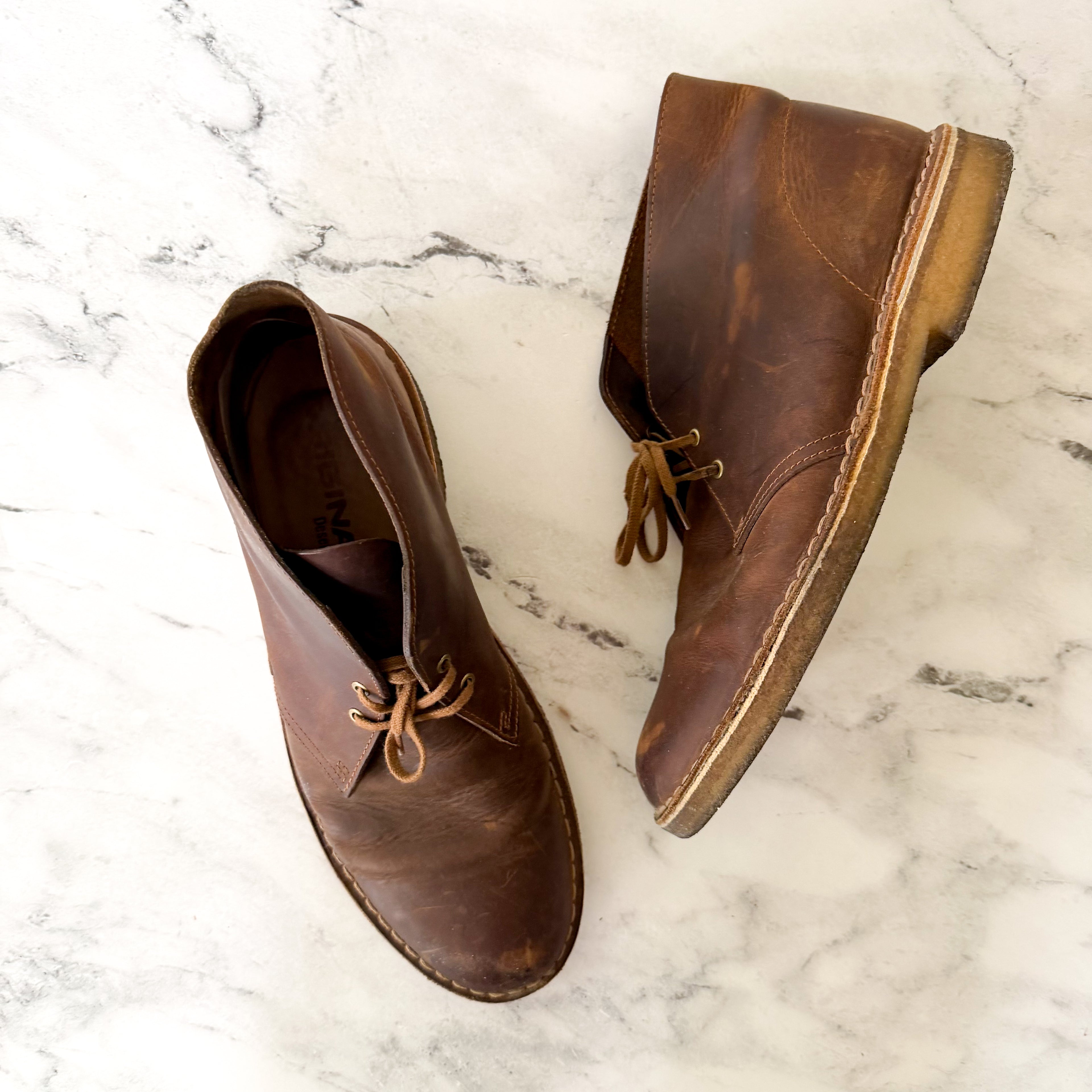 Clarks Originals Brown Oiled Leather Chukka Desert Boots | 11