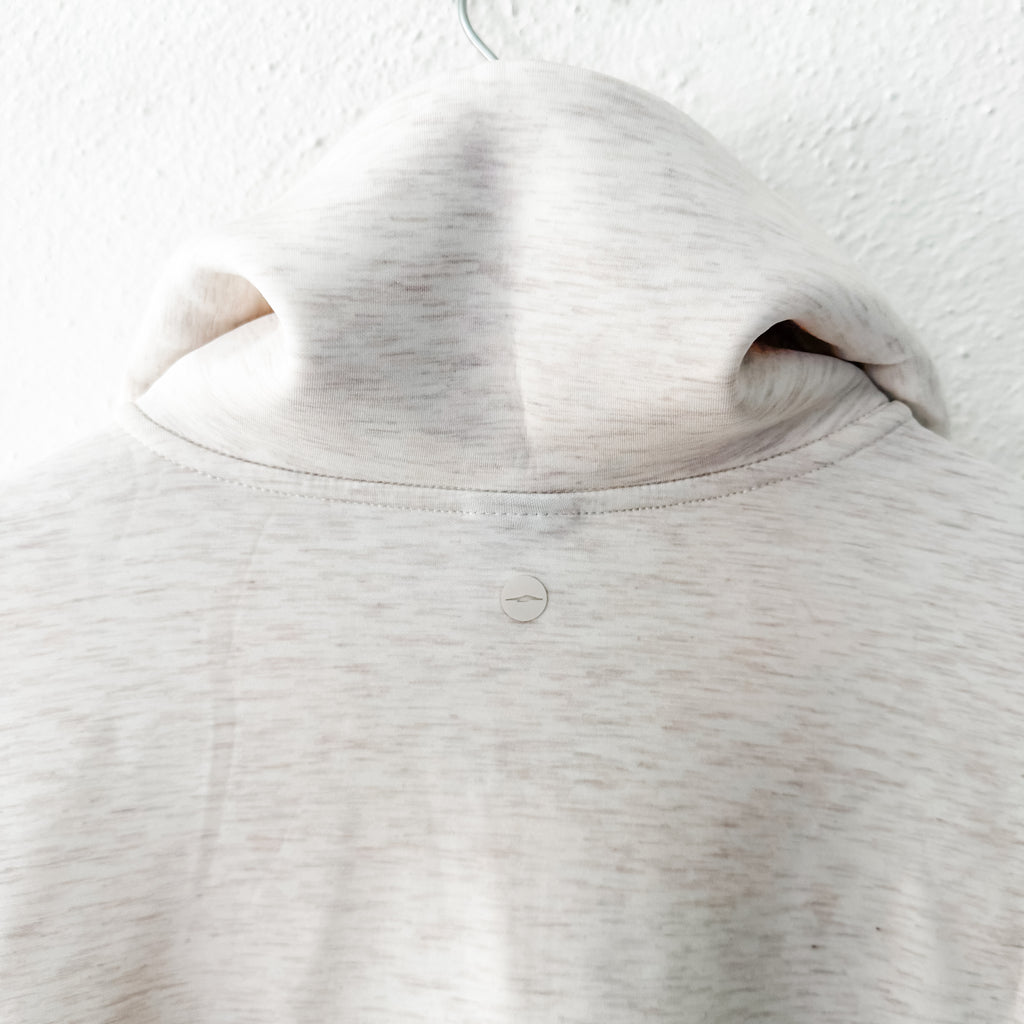Avia Scuba Knit Funnel Neck Cropped Quarter Zip Sweatshirt in Wheat Heather | S