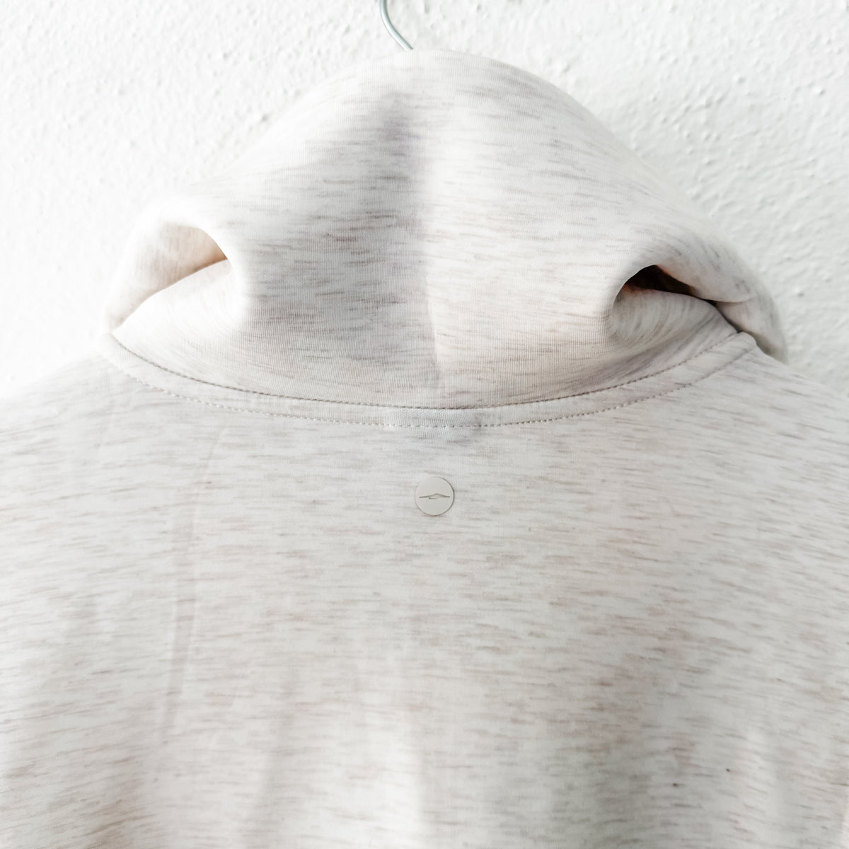 Avia Scuba Knit Funnel Neck Cropped Quarter Zip Sweatshirt in Wheat Heather | S