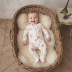 Carter's Just One You Fall Pumpkin Cream Long Sleeve Footed Zipper Sleeper | 3-6m