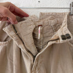 Free People Sweet Talk Linen Blend Wide Leg Cropped Chino Pants in Croissant Beige | 0