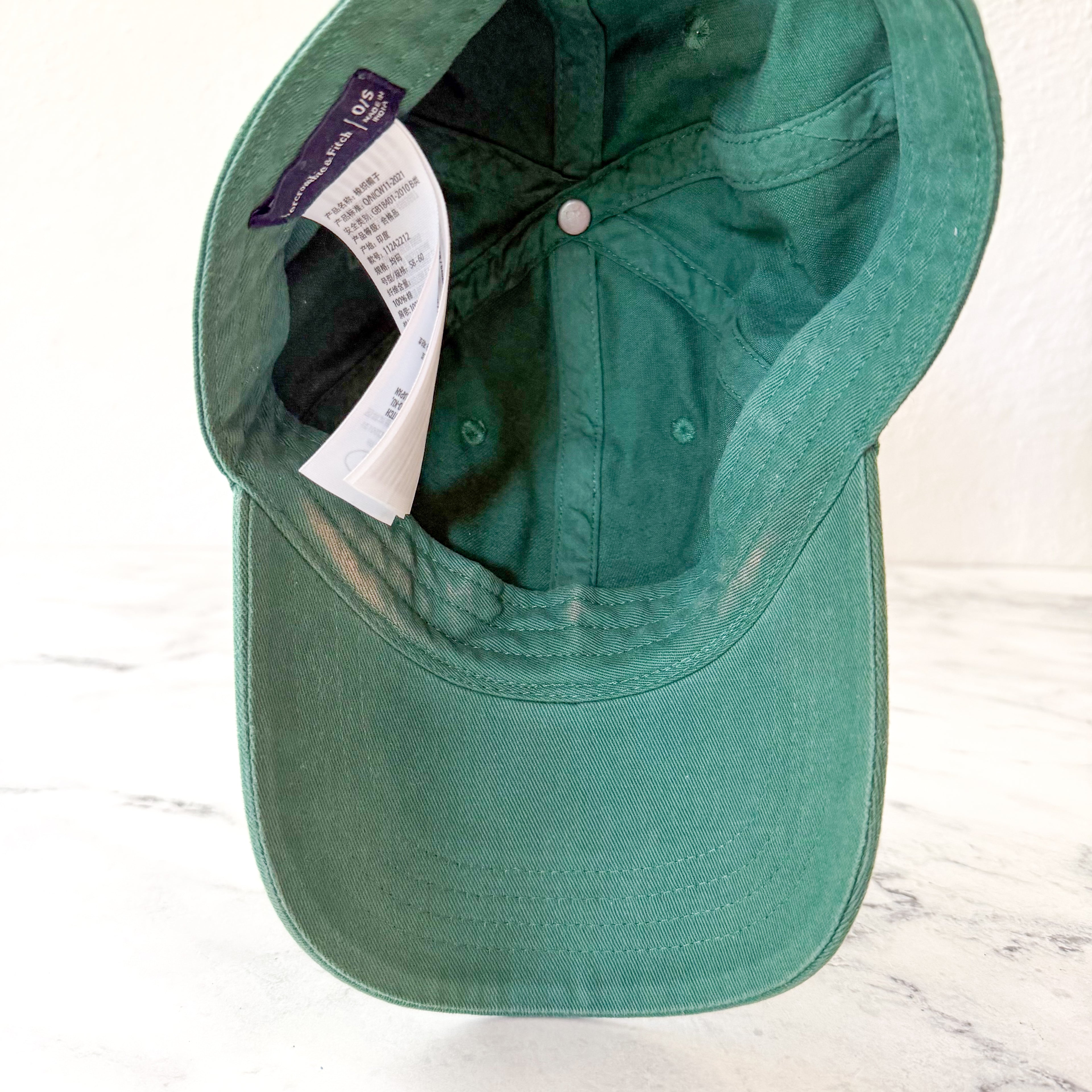 Abercrombie & Fitch Embroidered Manhattan Tennis Cotton Baseball Cap | Green
