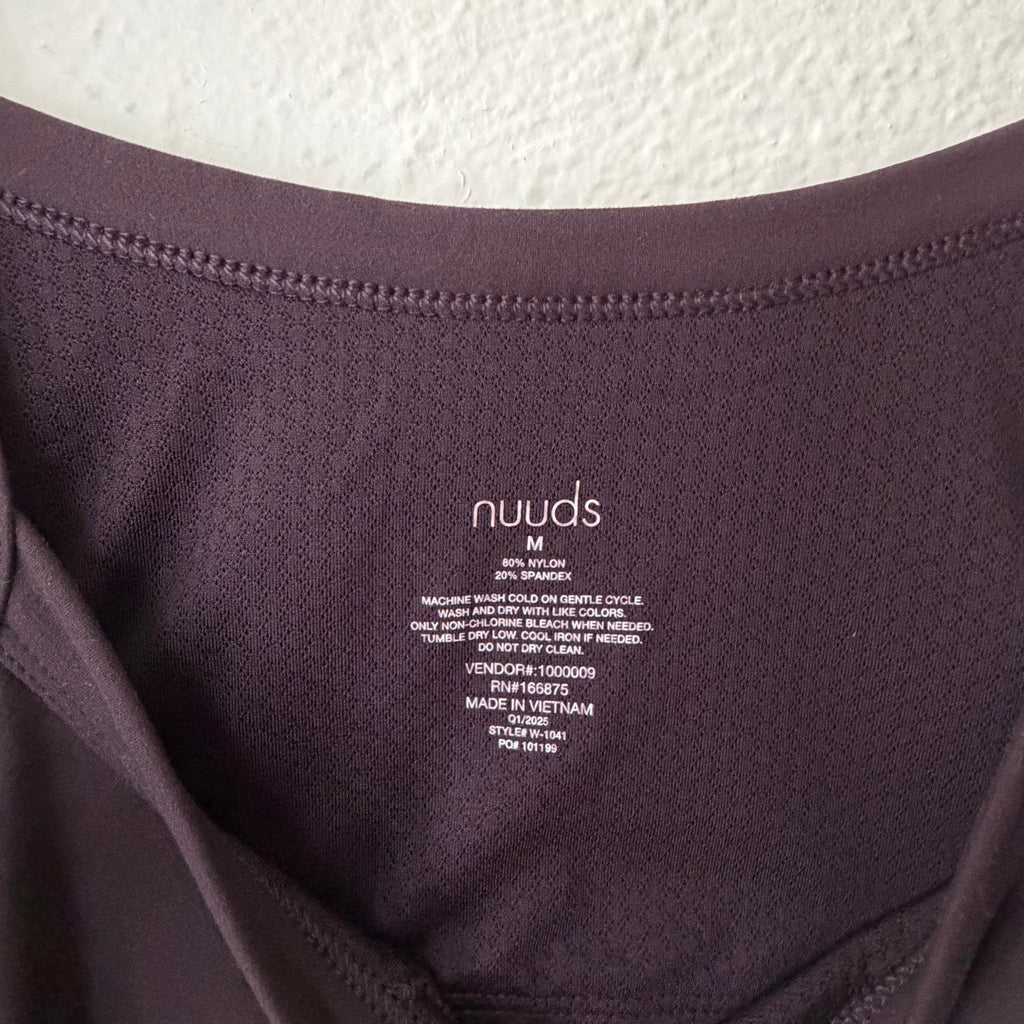 Nuuds Elevate Scoop Crop Top Tank Top in Eggplant | M