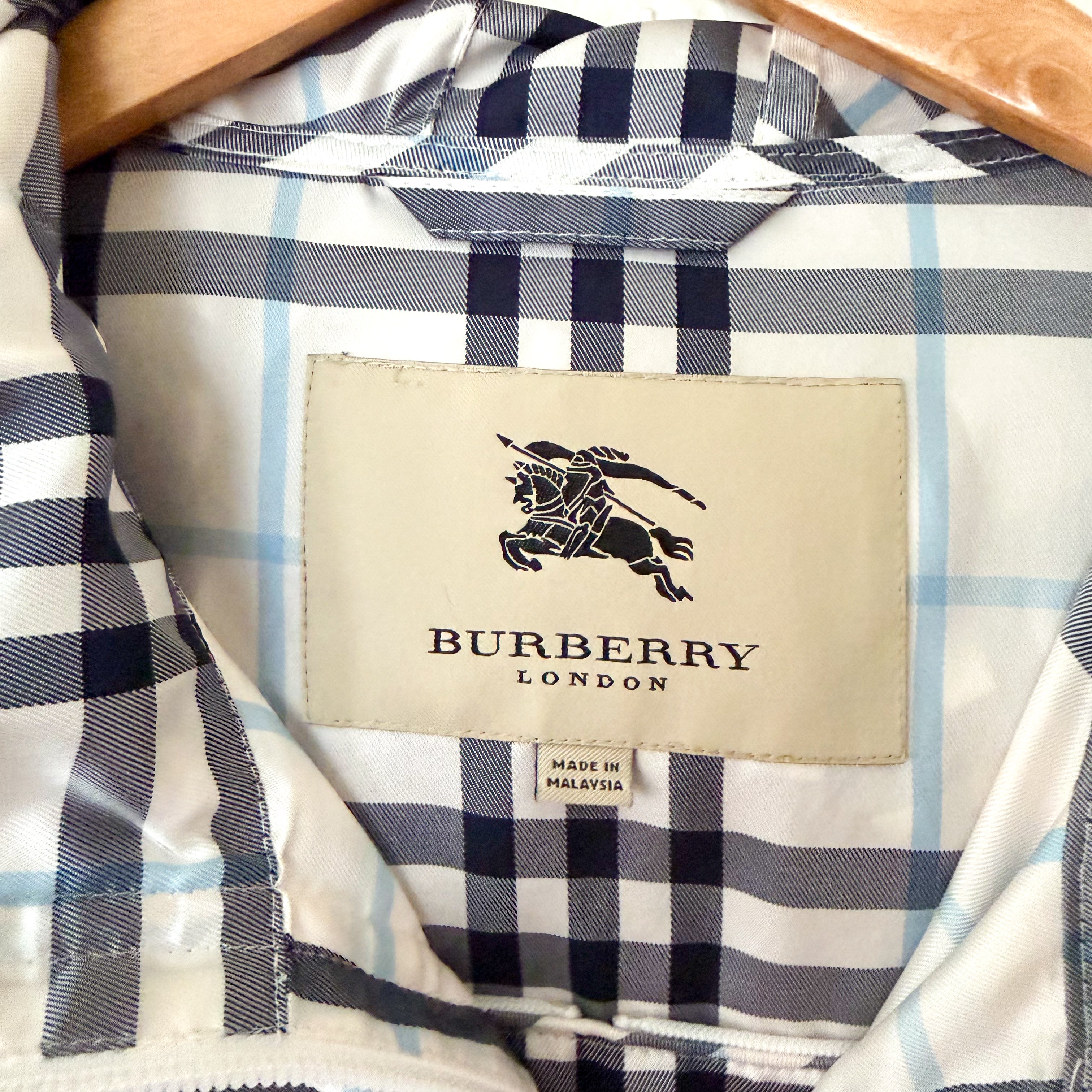 Burberry London Light Blue Plaid Packable Poncho Raincoat | OS