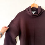 Spanx AirEssentials Tunic Turtleneck Sweatshirt in Truffle Brown | Small