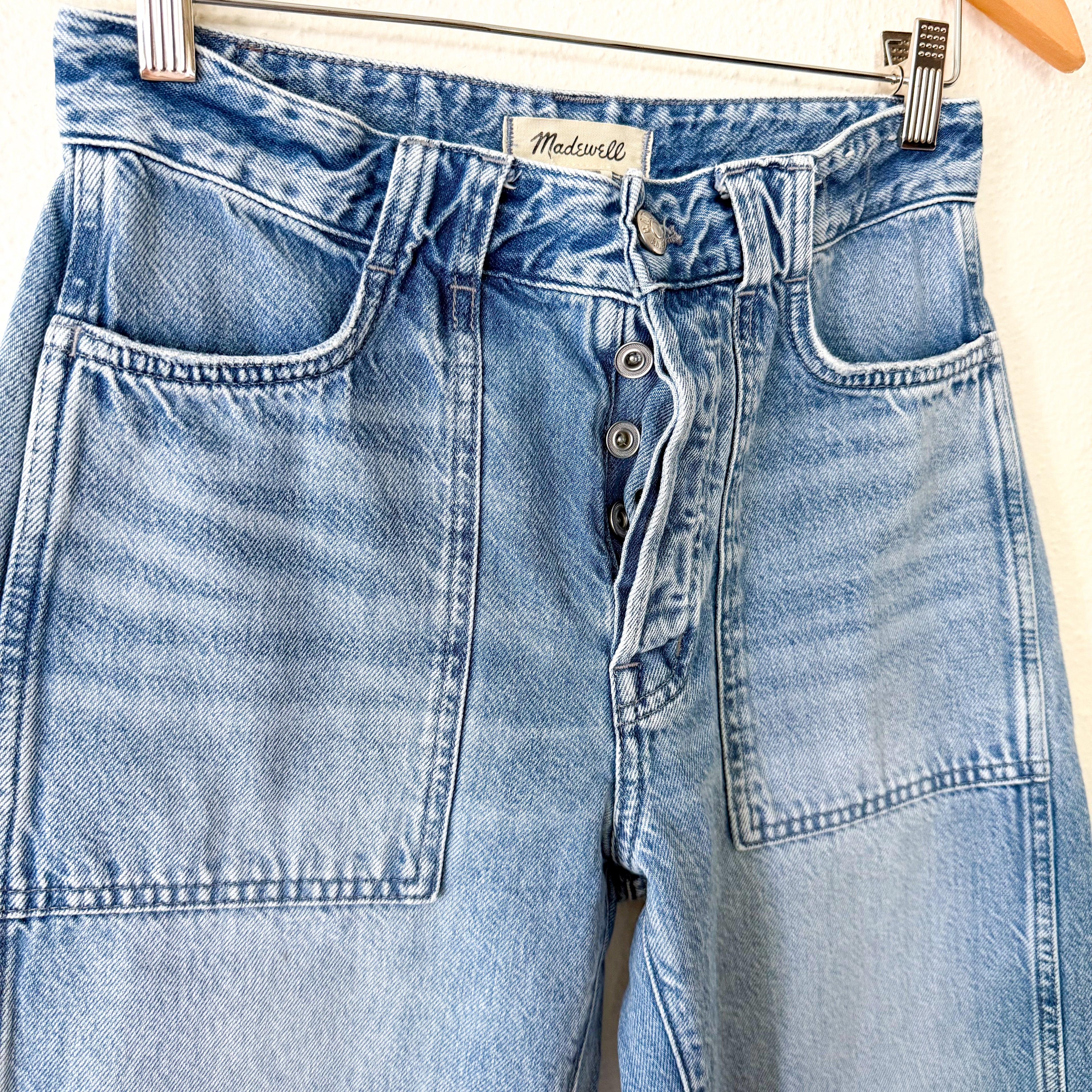 Madewell The Darted Barrel-Leg Utility Jeans in Riverbend Wash | 25