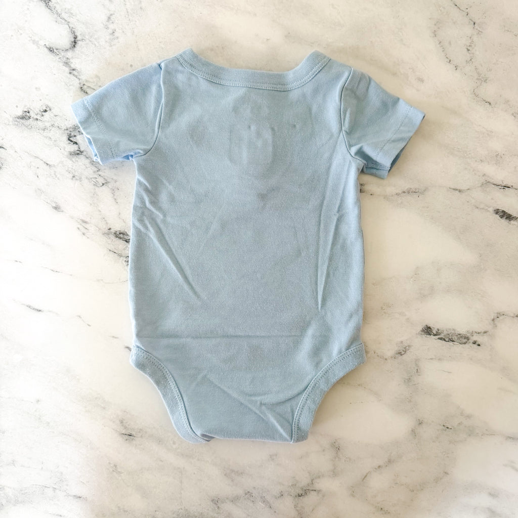 Cat & Jack Powder Blue Henley Short Sleeve Bodysuit | 0-3m