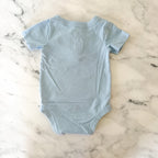 Cat & Jack Powder Blue Henley Short Sleeve Bodysuit | 0-3m