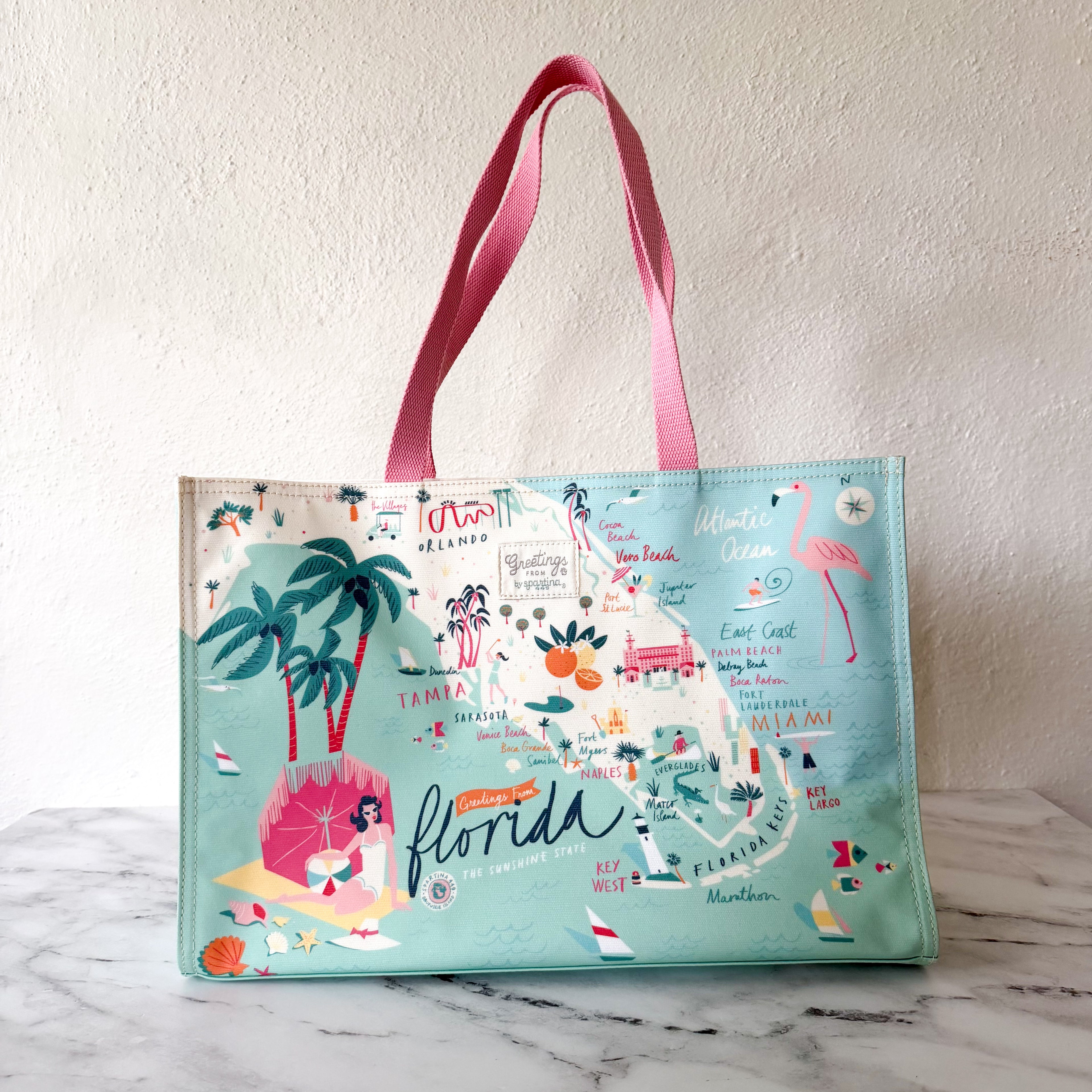 Spartina 449 Greetings From Florida Market Tote Bag