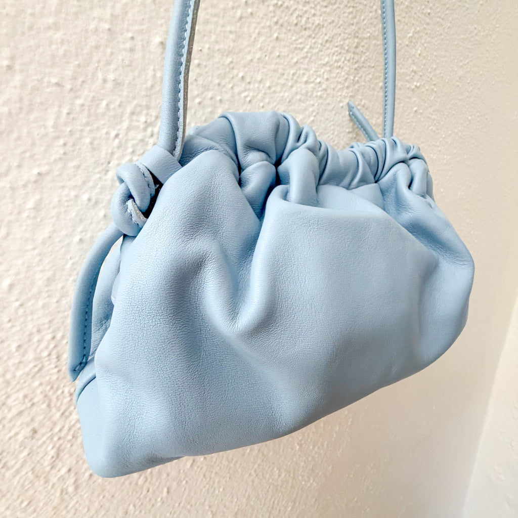 Mansur Gavriel Mini Cloud Clutch 100% Italian Lambskin Leather Purse | Cornflower Blue