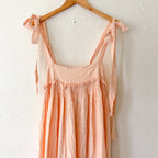 Free People Empire Waist Linen Blend Dress in Peach | XS