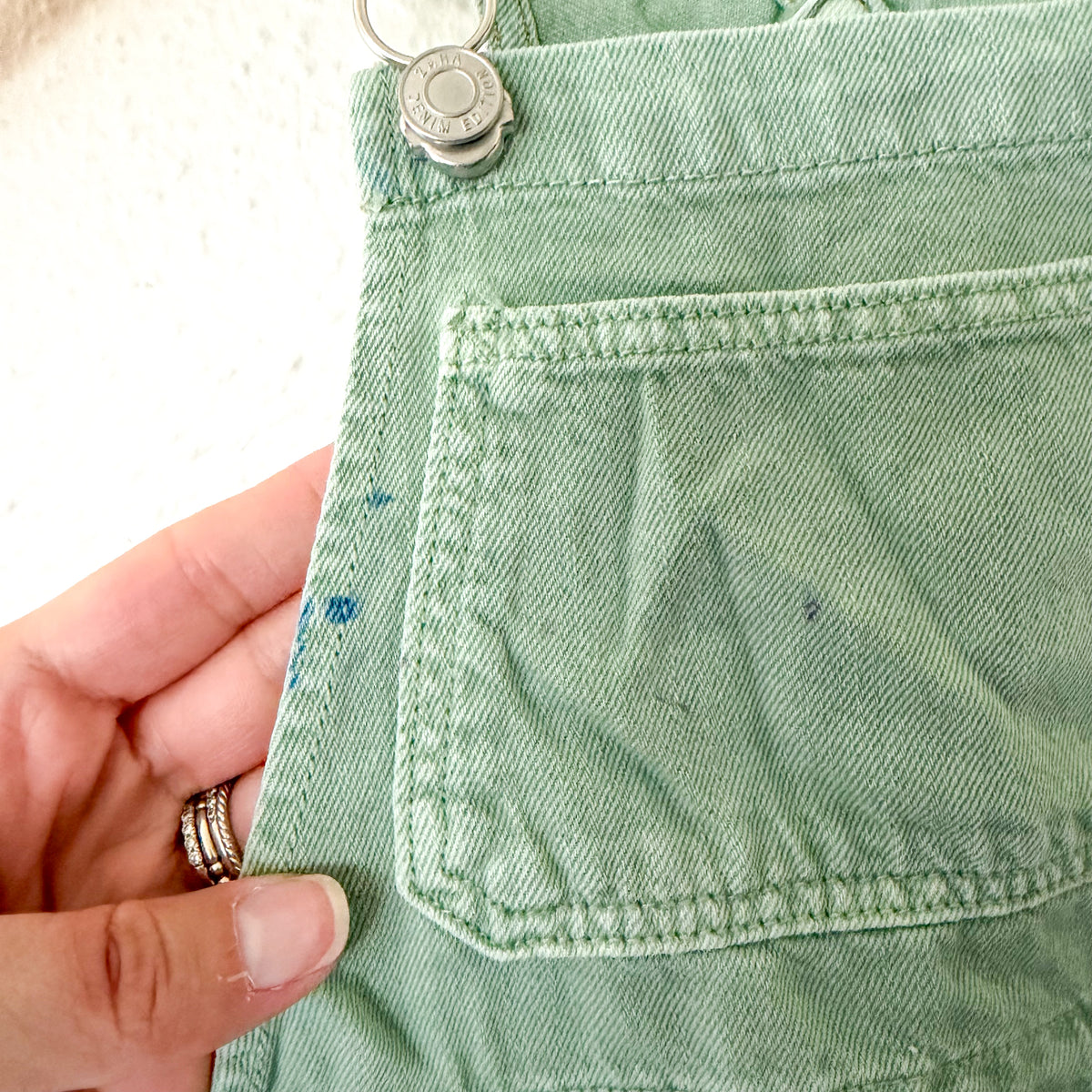 Zara Lightweight Cotton Light Green Shortalls | 12-18m