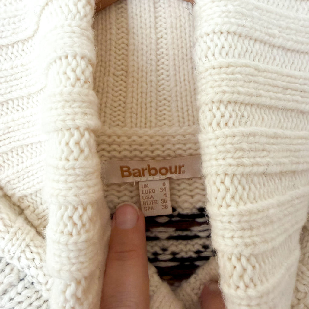 Barbour Mersea Fair Isle Wool Blend Knit Turtleneck Sweater in Aran Cream | 4
