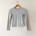 Abercrombie & Fitch Loungewear Collection Long Sleeve Sleep Set in Heather Grey | XXS