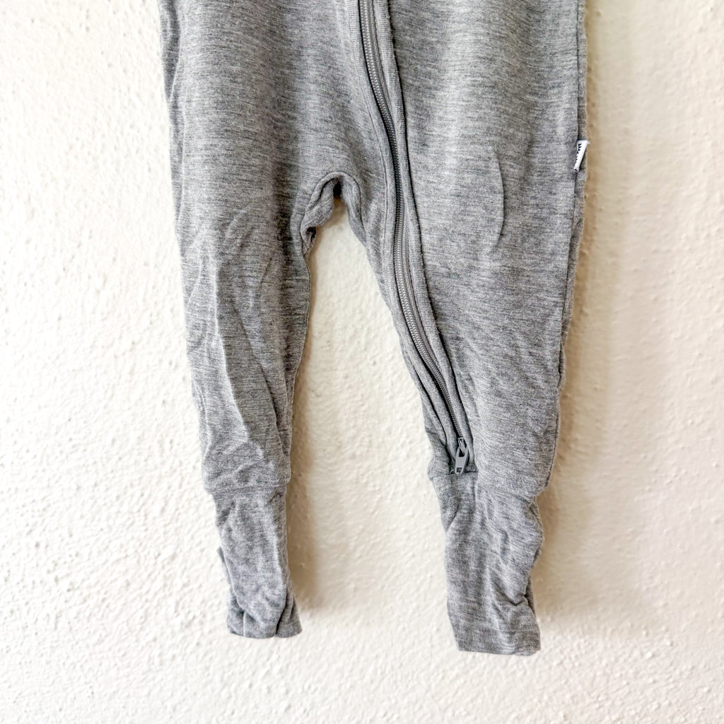 Little Sleepies Solid Grey 2-Way Zipper Fold Over Foot Sleeper | 3-6m