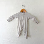 Carter's Taupe Cream Stripe 2-Way Zipper Footed Sleeper | 0-3m