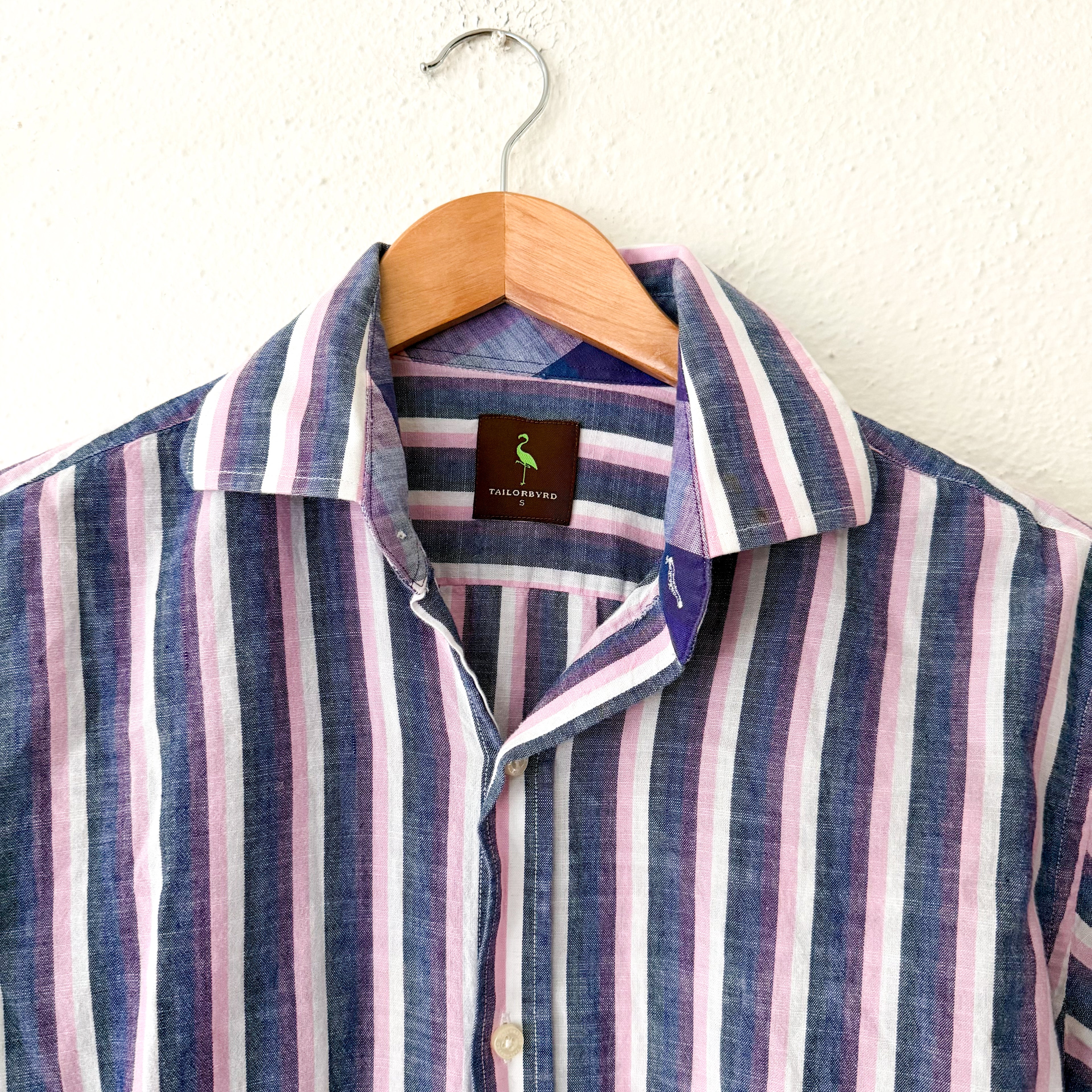Taylorbyrd 100% Cotton Oversized Purple Striped Button Down Shirt | S