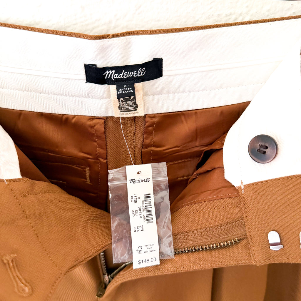 Madewell The Harlow Wool Blend Super Wide-Leg Trouser in Camel | 0