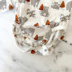H&M Organic Cotton Cream Bear Forest Long Sleeve Bodysuit | 3-6m