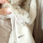 Reiss Dawson Full Length Belted Coat with Detachable Faux Fur Shawl Collar in Dusty Mauve | XS