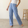 Anthropologie The Wren Wide Leg Pajama Boxer Pants in Blue & White Stripe | XS