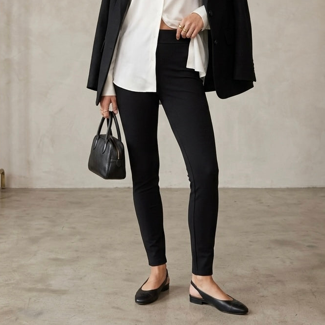 J.Crew Petite "Any Day" Skinny Pixie Pant in Black Stretch Ponte | XSP