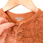 Old Navy Brown Bear Textured Cotton Long Sleeve Bodysuit | 6-12m