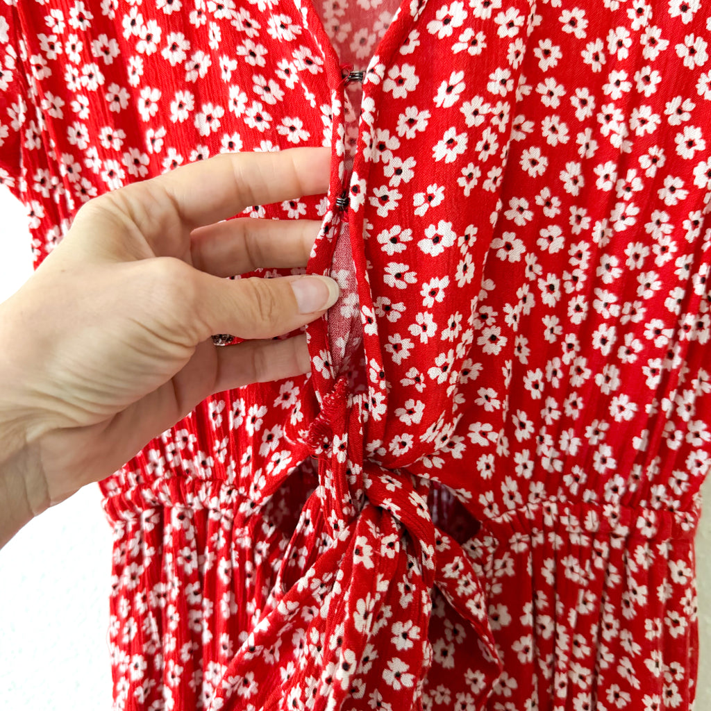 Abercrombie & Fitch Red Floral Maxi Dress | S