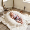 Carter's Red White & Blue Wide Stripe Sleeveless Romper | 0-3m
