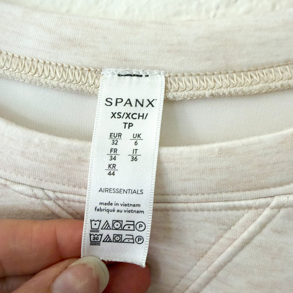Spanx AirEssentials® Lightweight Crewneck Pullover Sweatshirt in Oatmeal Heather | XS