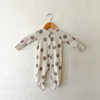 Baby Gap Organic Cotton Cream Teddy Bear 2-Way Zipper Footed Sleeper | 0-3m