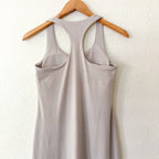 Vuori Halo Racerback Shelf Bra Midi Tank Dress in Ecru Tan | S